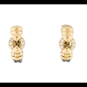 CHARRIOL 18k and stainless steel Diamond Hoop Earrings